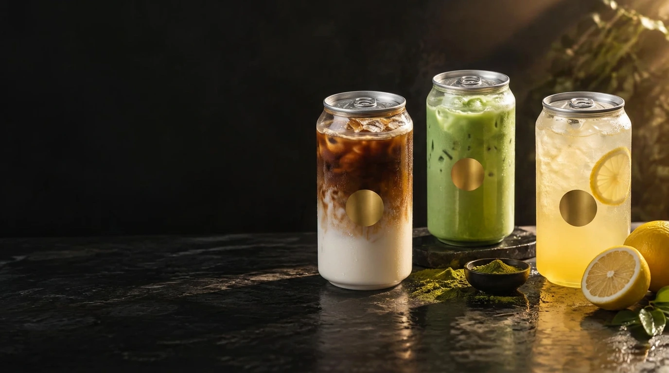 Handcrafted iced latte, matcha, and fresh lemonade